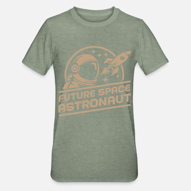 Future astronaute spatial : aventure rétro spatiale - T-shirt polycoton Unisexe - vert kaki chiné