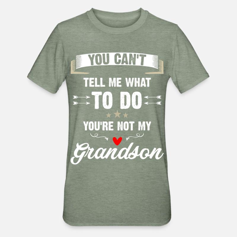 Pas ton petit-fils Tee - T-shirt polycoton Unisexe - vert kaki chiné
