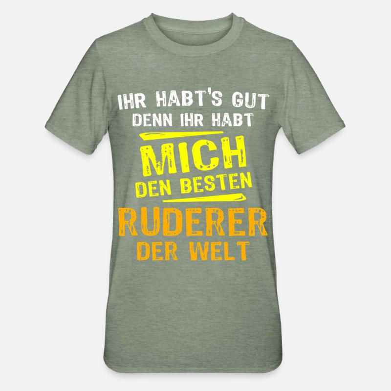 Ruderer Geschenk - Unisex Polycotton T-Shirt - Militärgrün meliert