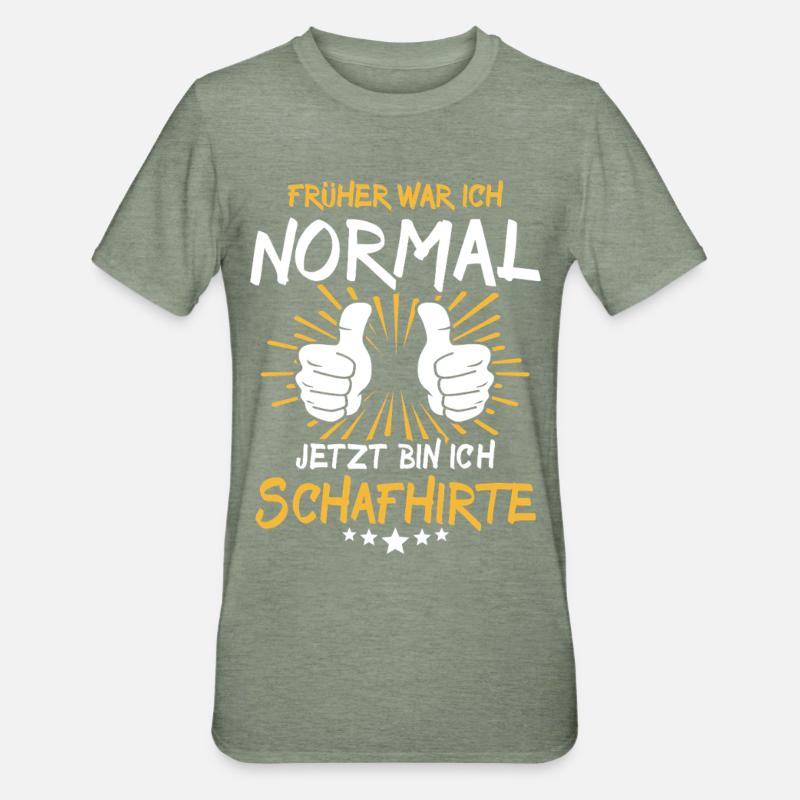Schafhirte Spruch - Unisex Polycotton T-Shirt - Militärgrün meliert