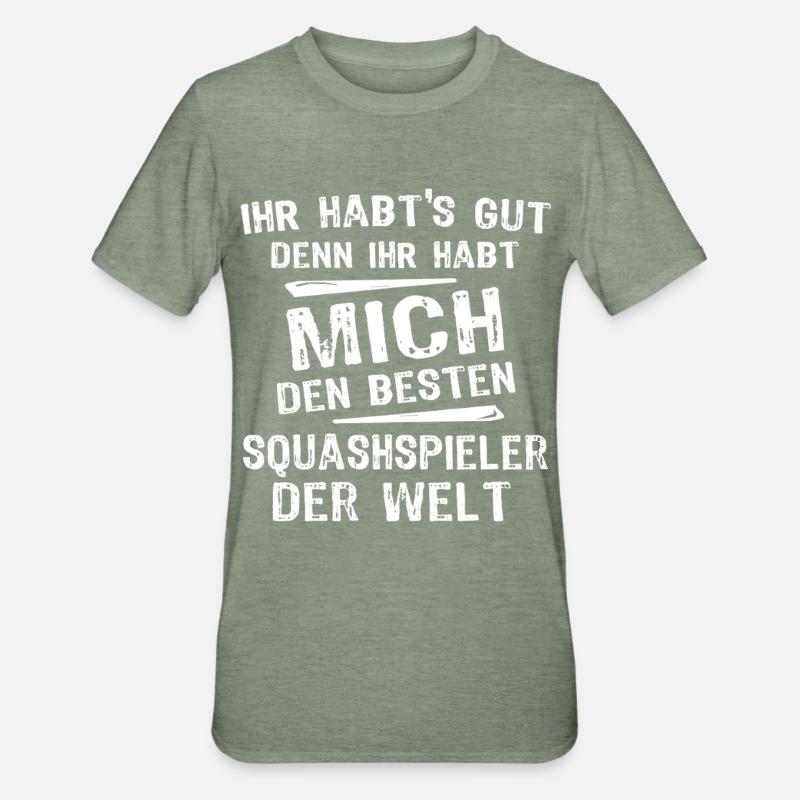 Squashspieler - Unisex Polycotton T-Shirt - Militärgrün meliert
