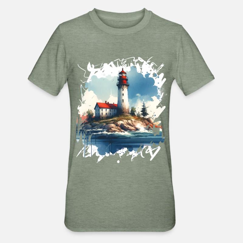 Leuchtturm - Unisex Polycotton T-Shirt - Militärgrün meliert