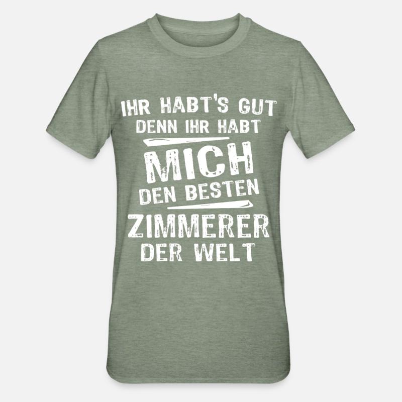 Zimmerer - Unisex Polycotton T-Shirt - Militärgrün meliert