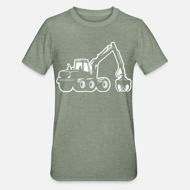 Silhouette de moissonneuse - T-shirt polycoton Unisexe - vert kaki chiné