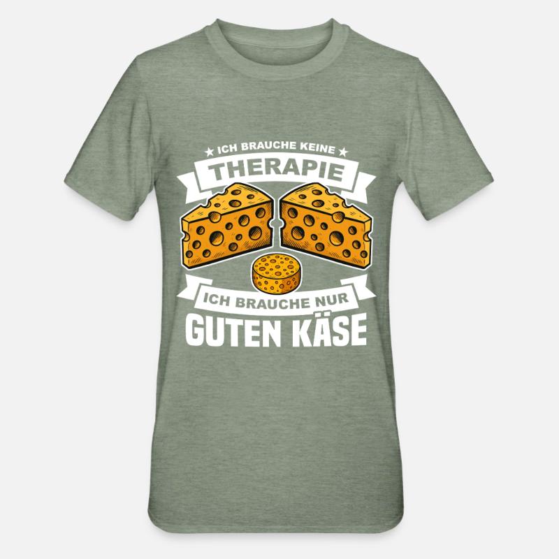 Käse Spruch - Unisex Polycotton T-Shirt - Militärgrün meliert