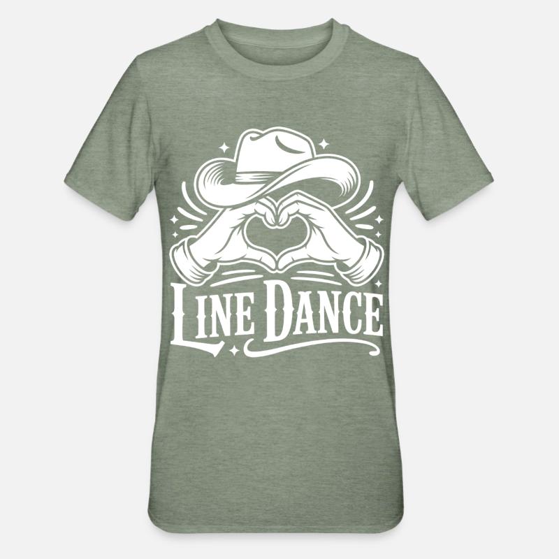 Line Dance Liebe - Unisex Polycotton T-Shirt - Militärgrün meliert