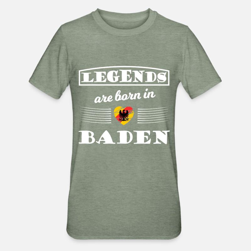 Légendes nées à Bade - T-shirt polycoton Unisexe - vert kaki chiné