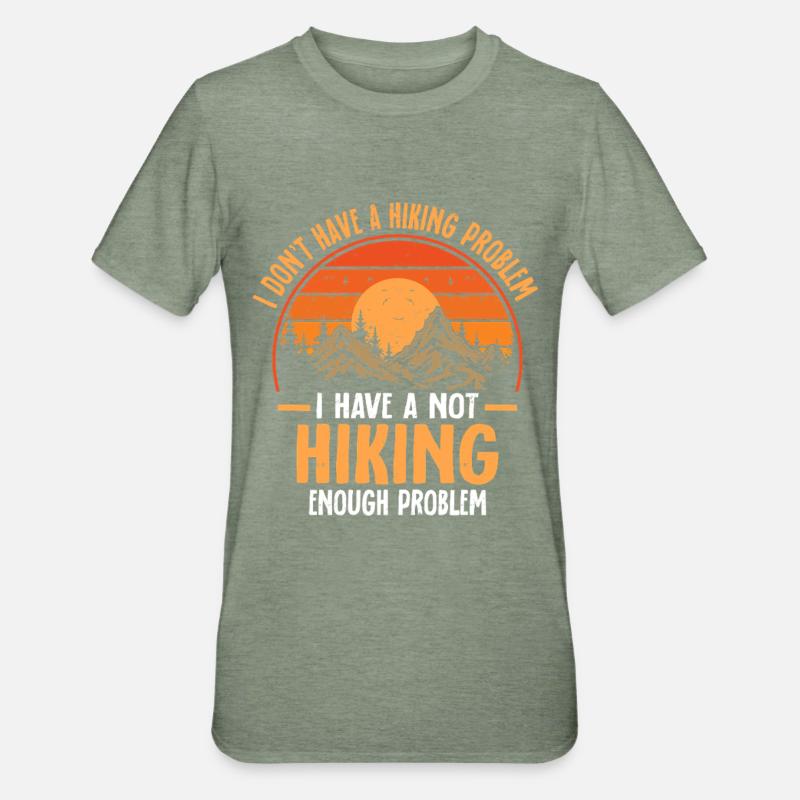 Nicht genug Problem beim Wandern - Unisex Polycotton T-Shirt - Militärgrün meliert