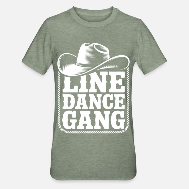 Line Dance-gänget - Polycotton-T-shirt unisex - militärgrönmelerad