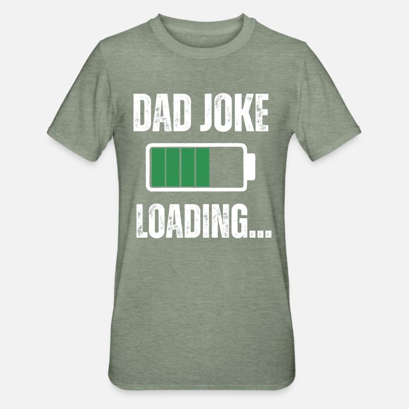 Papa-Witz - Unisex Polycotton T-Shirt - Militärgrün meliert
