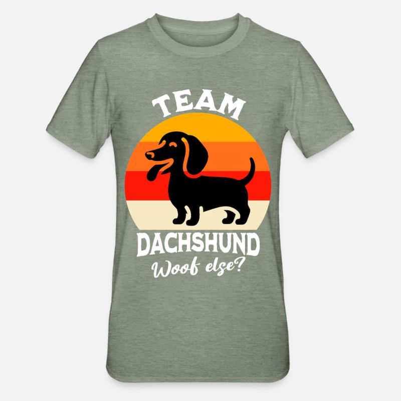 Team Dackel - Unisex Polycotton T-Shirt - Militärgrün meliert