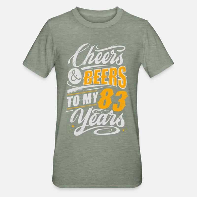 83e anniversaire - T-shirt polycoton Unisexe - vert kaki chiné
