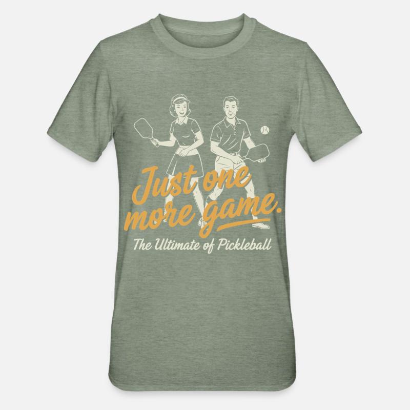Pickleball Bare én kamp mere Spiller Kærlighed - Unisex polycotton T-shirt - militærgrønmeleret