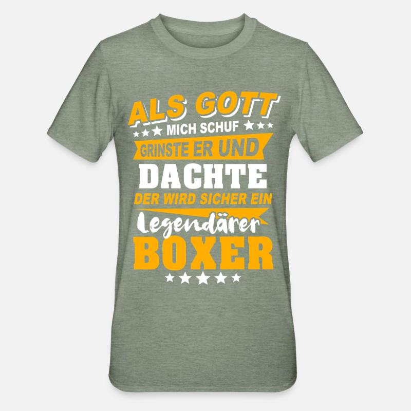 Boxer Boxen - Unisex Polycotton T-Shirt - Militärgrün meliert