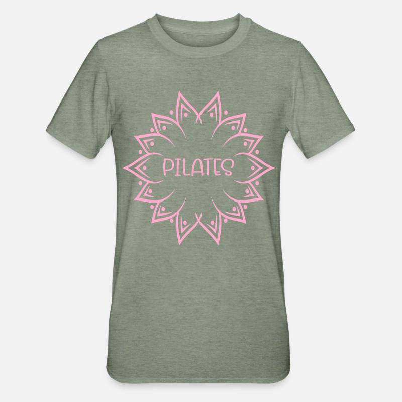Fleur de Pilates - T-shirt polycoton Unisexe - vert kaki chiné