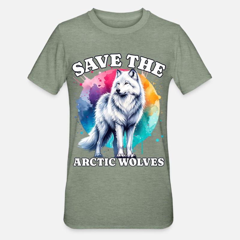 Polarwolf Save Arctic Wolf - Unisex Polycotton T-Shirt - heather military green