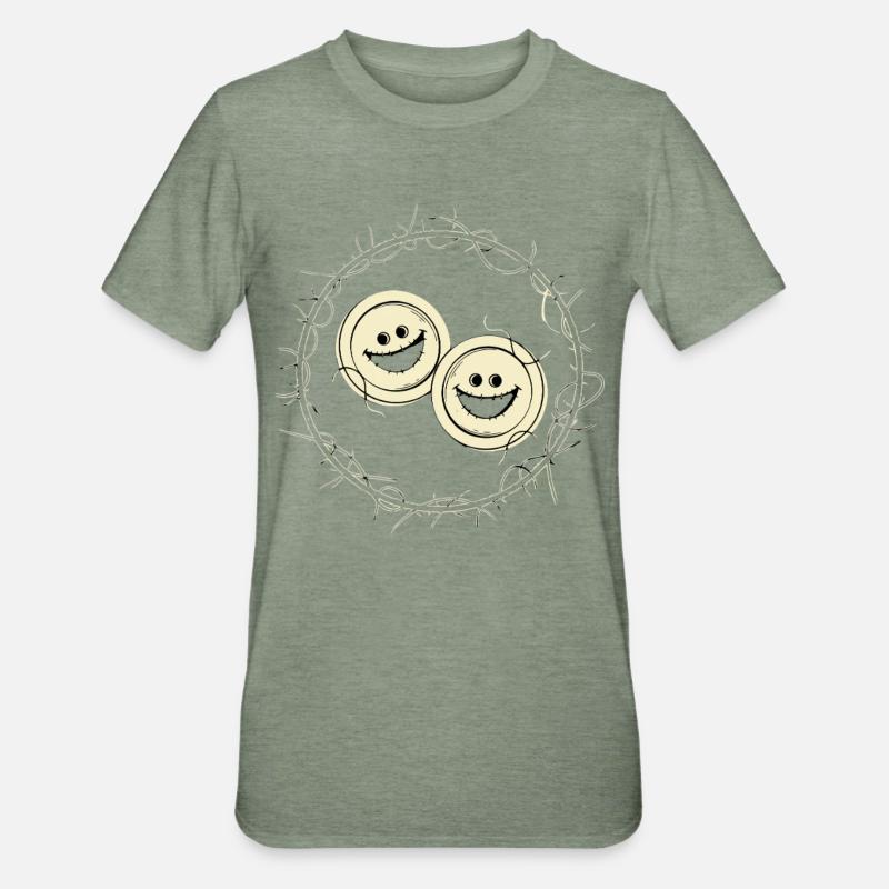 Boutons effrayants - T-shirt polycoton Unisexe - vert kaki chiné
