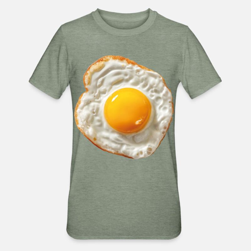 fried egg - Unisex Polycotton T-Shirt - heather military green
