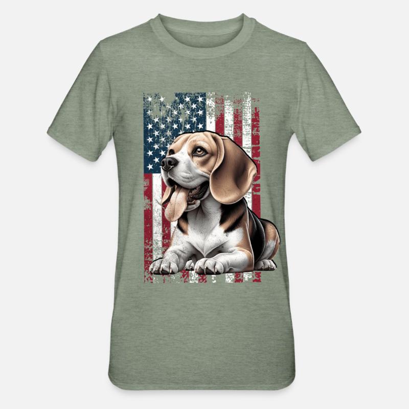 Beagle US Beagle - T-shirt polycoton Unisexe - vert kaki chiné