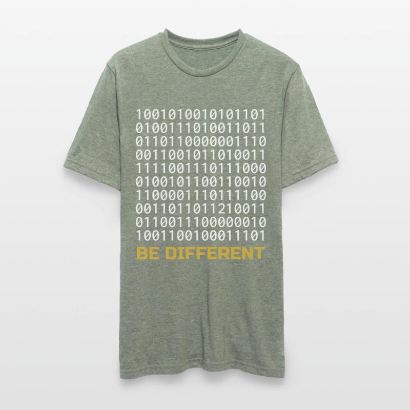 Be Different: Binary Pattern with Message Unisex Polycotton T-Shirt