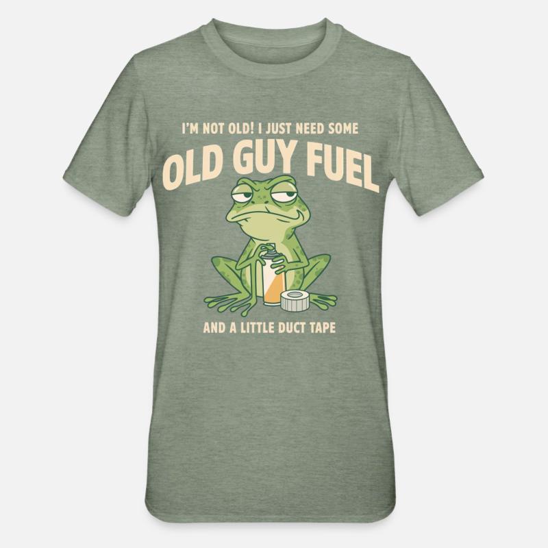 Old Guy Fuel Frog Tee - T-shirt polycoton Unisexe - vert kaki chiné