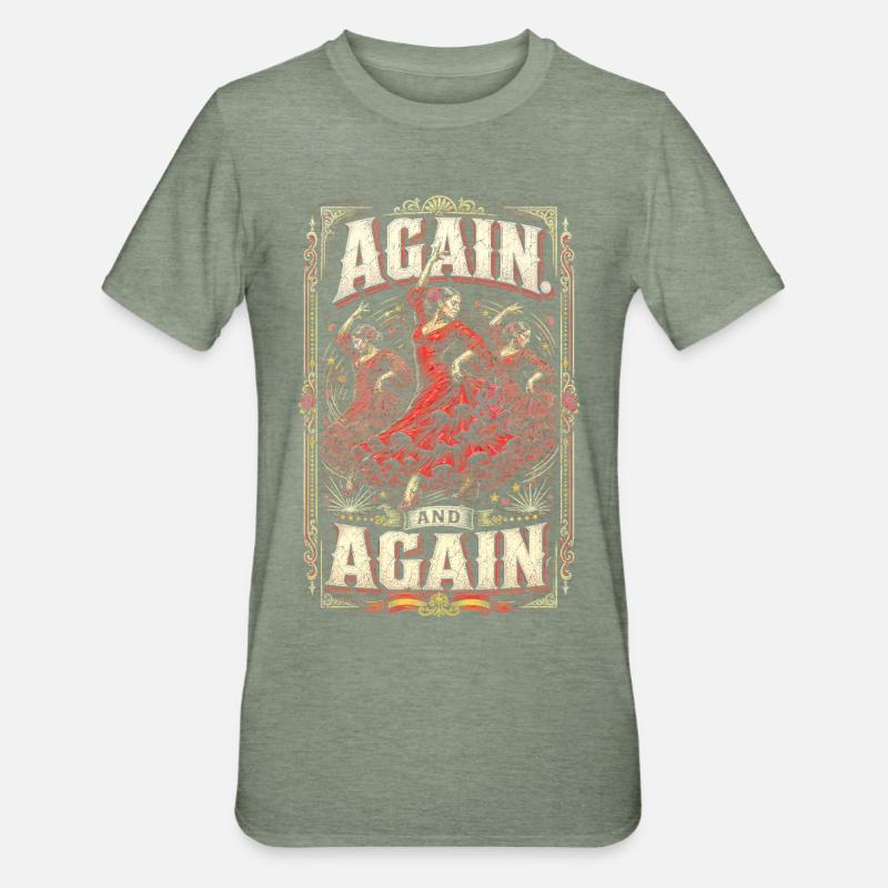 Flamenco Again And Again - Unisex Polycotton T-Shirt - heather military green