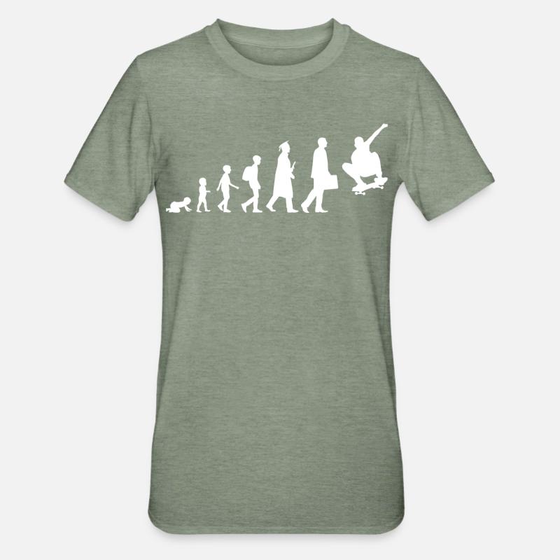 Entwicklung eines Skateboarders - Unisex Polycotton T-Shirt - Militärgrün meliert