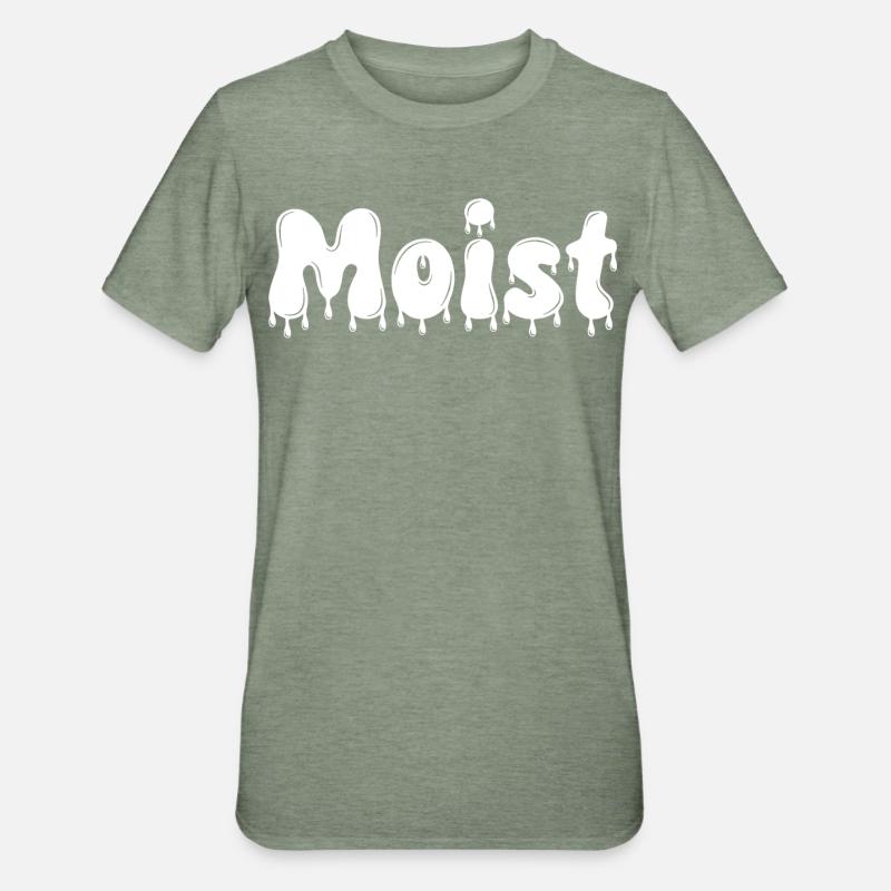 Feuchter tropfender Text - Unisex Polycotton T-Shirt - Militärgrün meliert