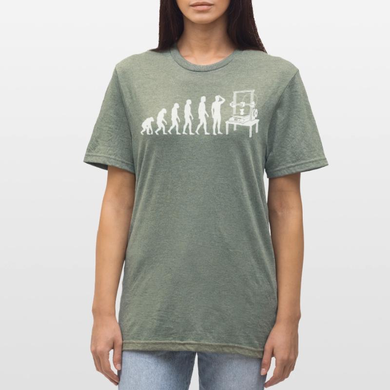 3D Printing Evolution – From Monkey to Maker Unisex Polycotton T-Shirt