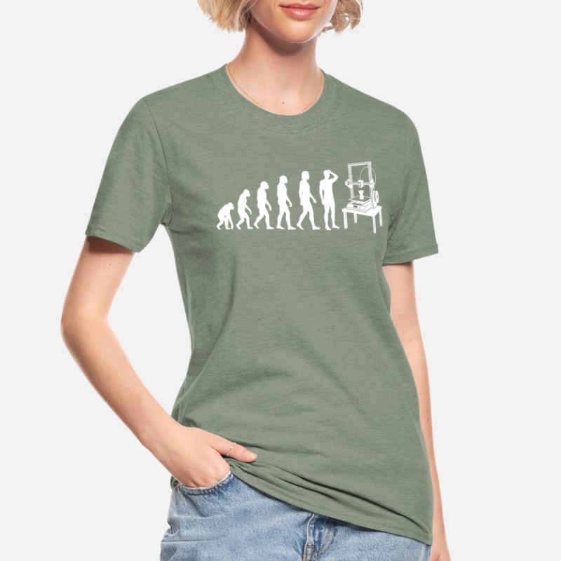 3D Printing Evolution – From Monkey to Maker Unisex Polycotton T-Shirt