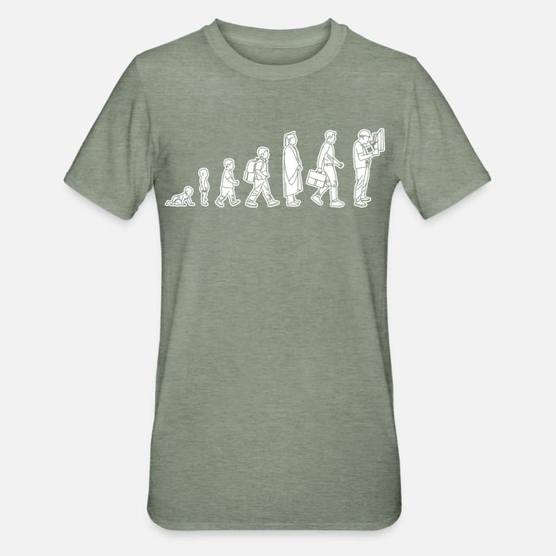 De l’enfant à l’électricien - T-shirt polycoton Unisexe - vert kaki chiné