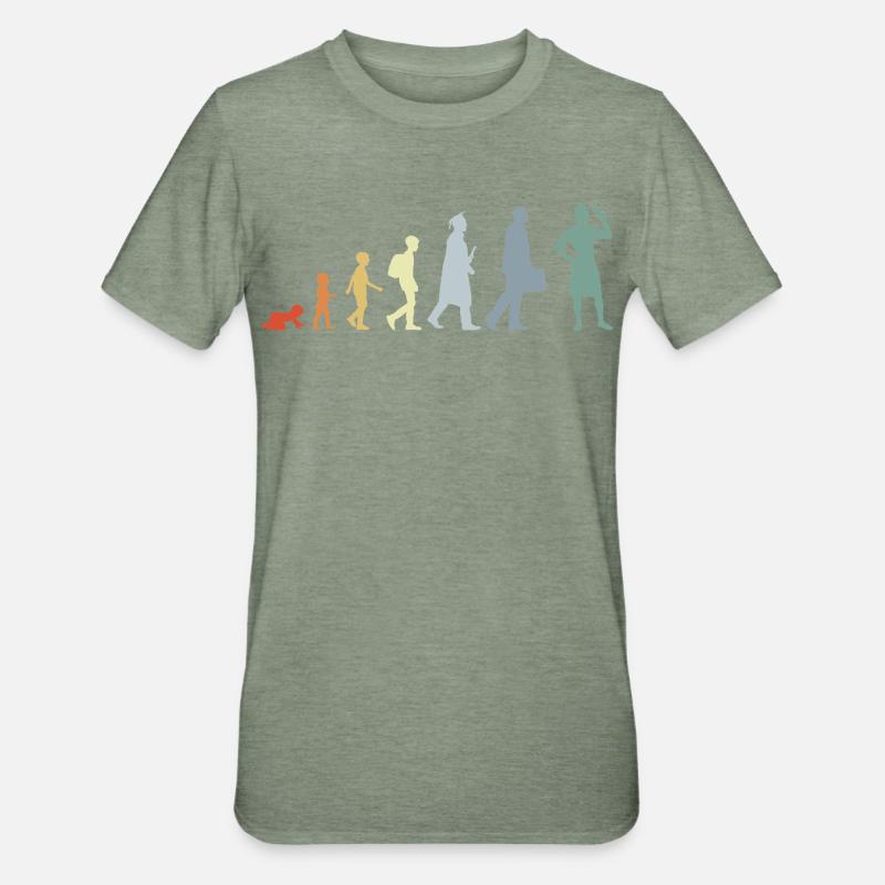 Evolution Amateurs de crème glacée - T-shirt polycoton Unisexe - vert kaki chiné