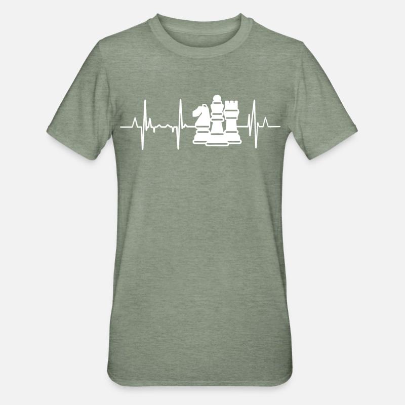 Palpitations cardiaques d’échecs - T-shirt polycoton Unisexe - vert kaki chiné