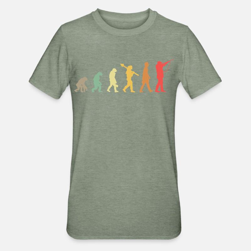 Evolution Hunting Jagd Jäger - Unisex Polycotton T-Shirt - Militärgrün meliert