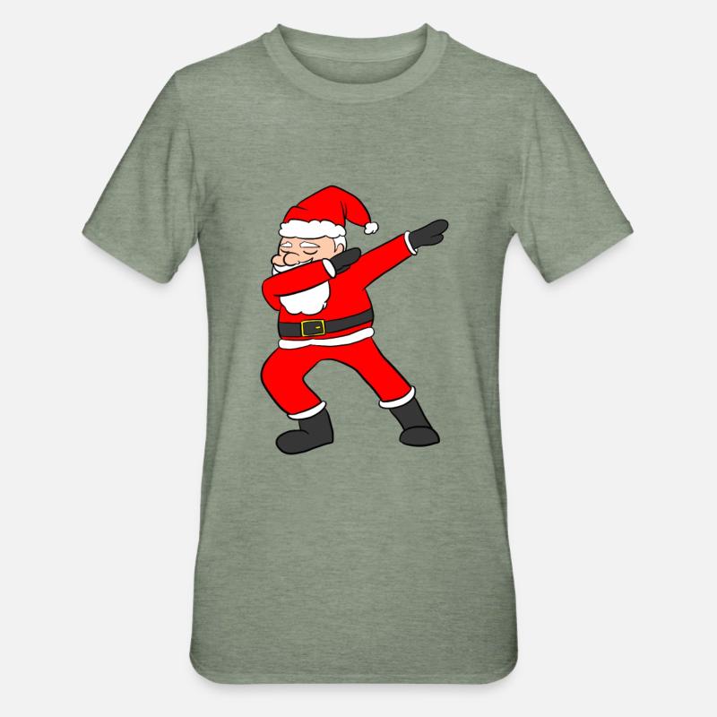 Dabbing Santa - Unisex Polycotton T-Shirt - heather military green