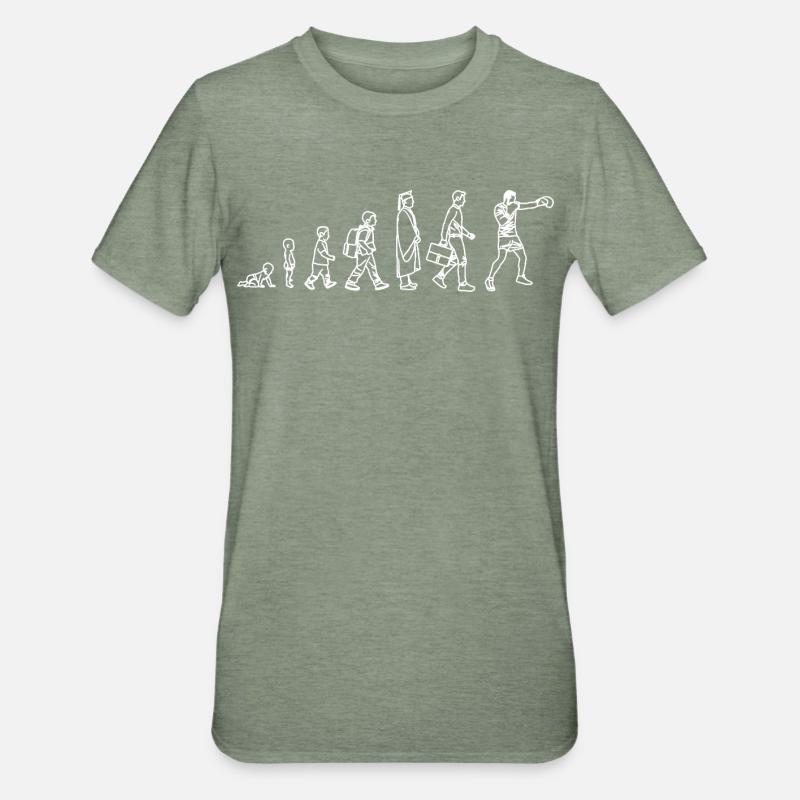 Évolution du Boxer - T-shirt polycoton Unisexe - vert kaki chiné