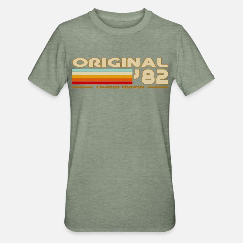 1982 - T-shirt polycoton Unisexe - vert kaki chiné