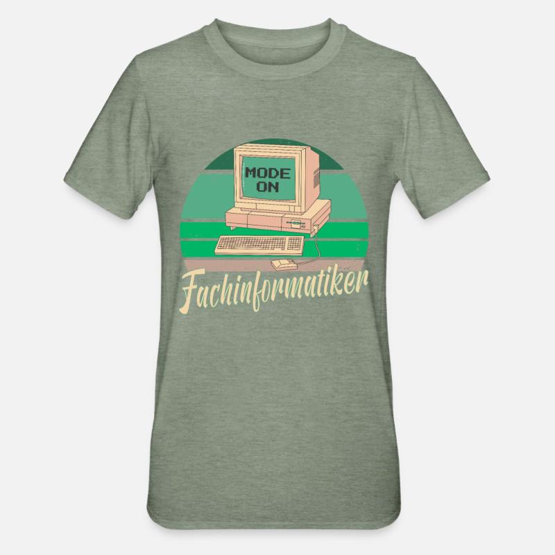 Fachinformatiker Computer Programmierer Vater - Unisex Polycotton T-Shirt - Militärgrün meliert