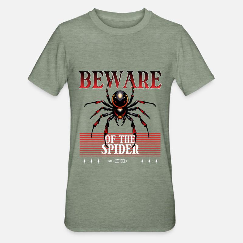Spinne - Unisex Polycotton T-Shirt - Militärgrün meliert
