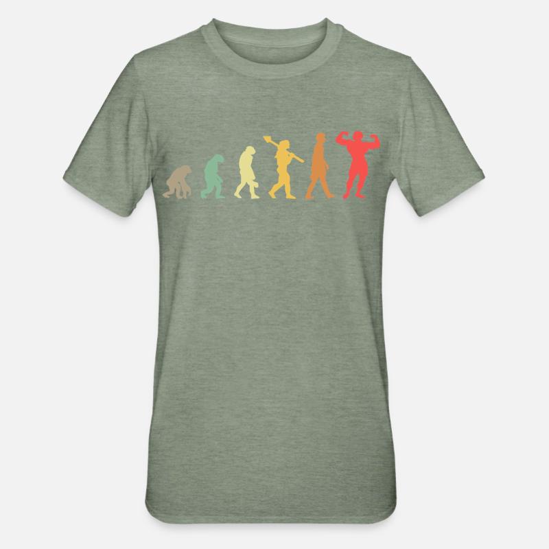 Evolution Bodybuilding - T-shirt polycoton Unisexe - vert kaki chiné
