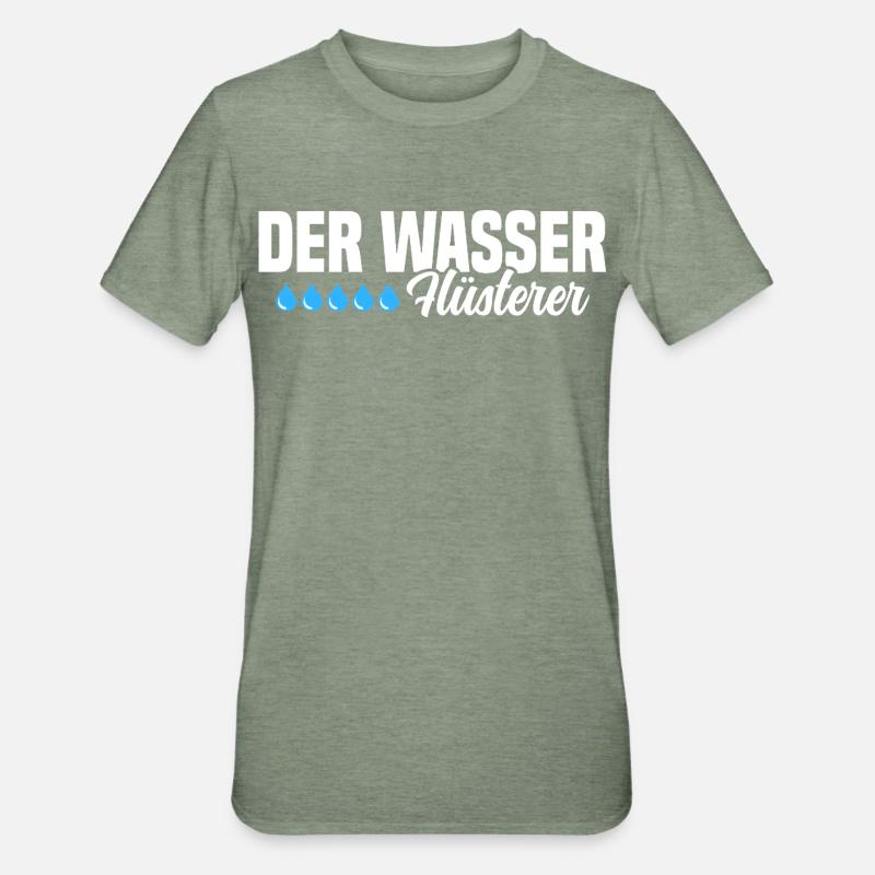 Der Wasser Flüsterer - Unisex Polycotton T-Shirt - Militärgrün meliert