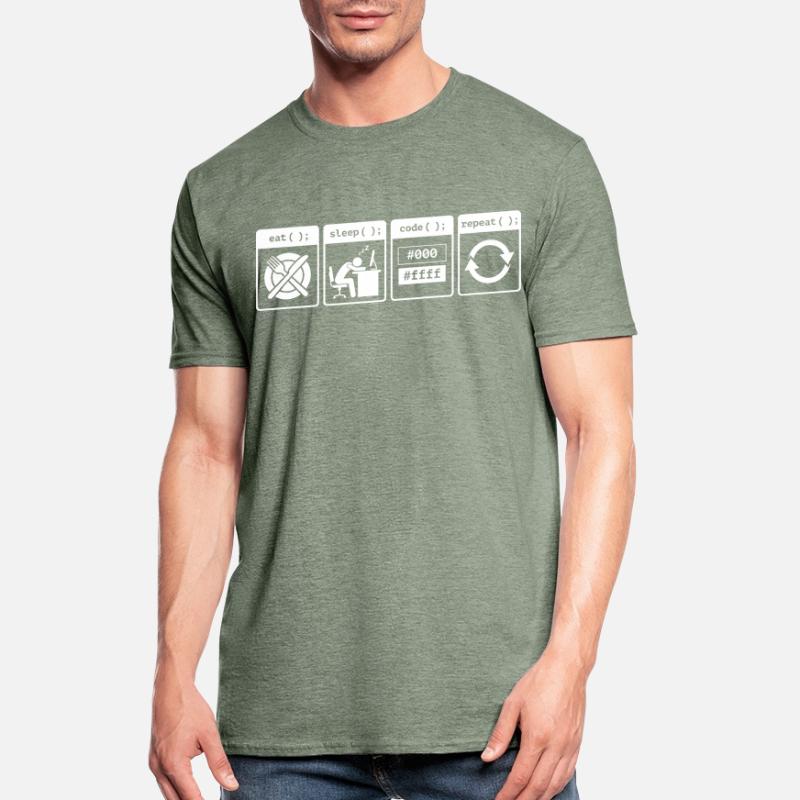 Eat Sleep Code Repeat – Coder Workflow Design Unisex Polycotton T-Shirt