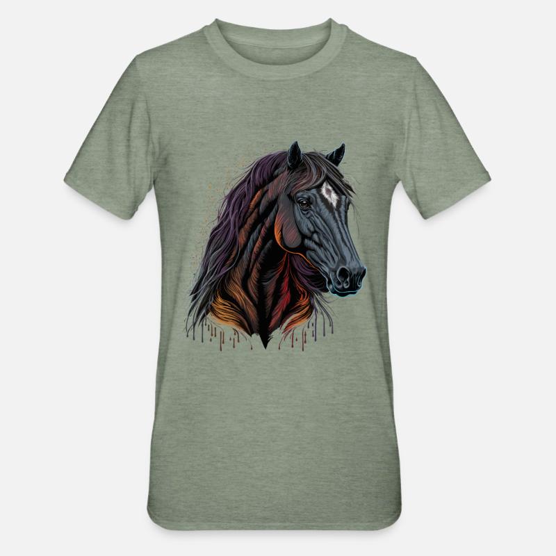 Conception de cavaliers - T-shirt polycoton Unisexe - vert kaki chiné
