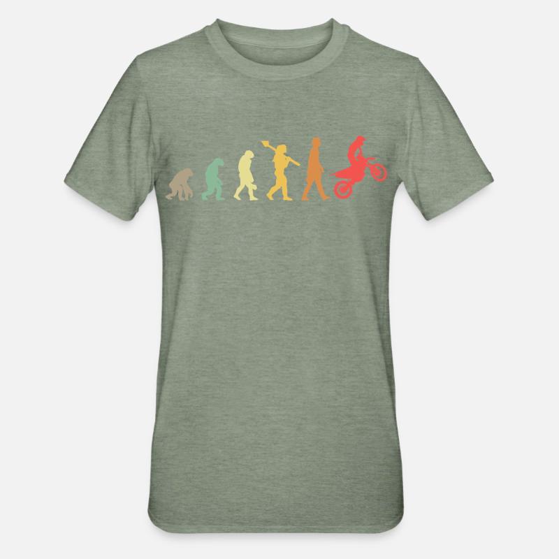 Evolution Motocross - T-shirt polycoton Unisexe - vert kaki chiné