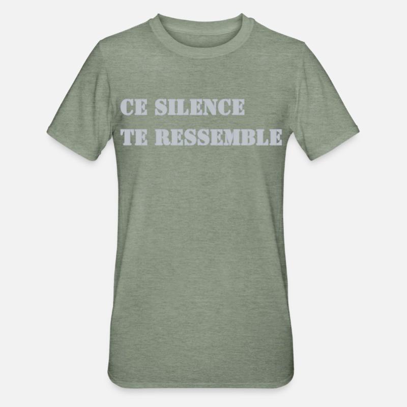 CE SILENCE TE RESSEMBLE - T-shirt polycoton Unisexe - vert kaki chiné