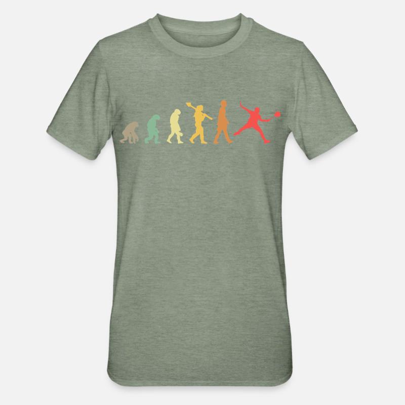 Badminton Evolution - Unisex Polycotton T-Shirt - Militärgrün meliert