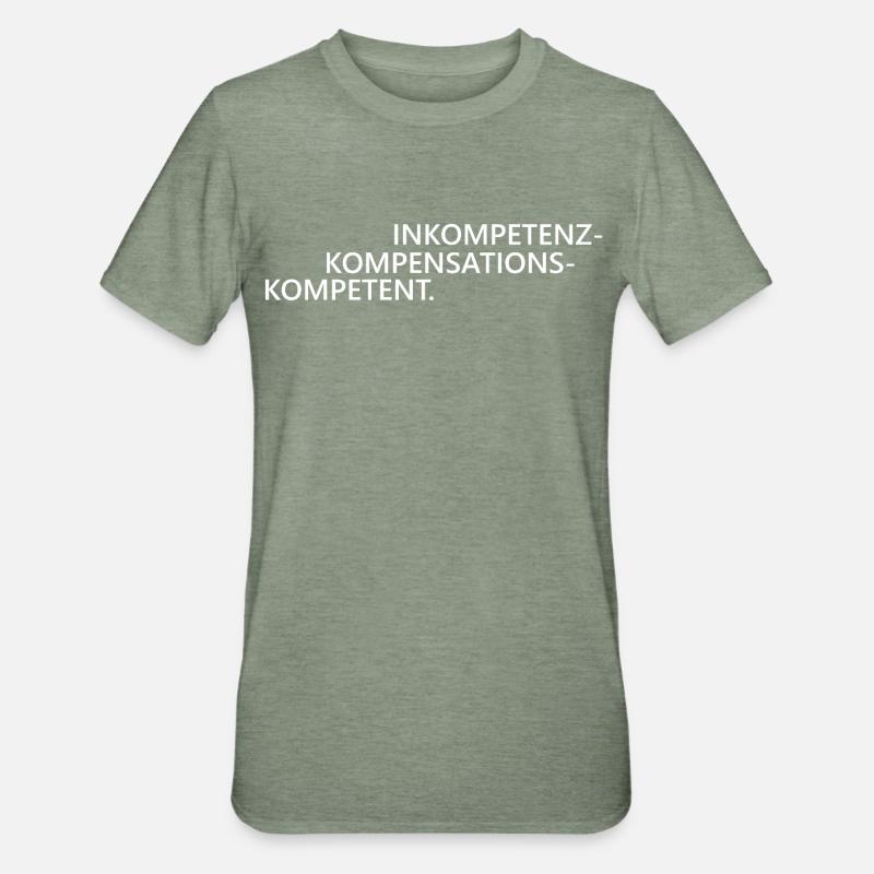 Inkompetenzkompensationskompetent Kompetenz - Unisex Polycotton T-Shirt - Militärgrün meliert