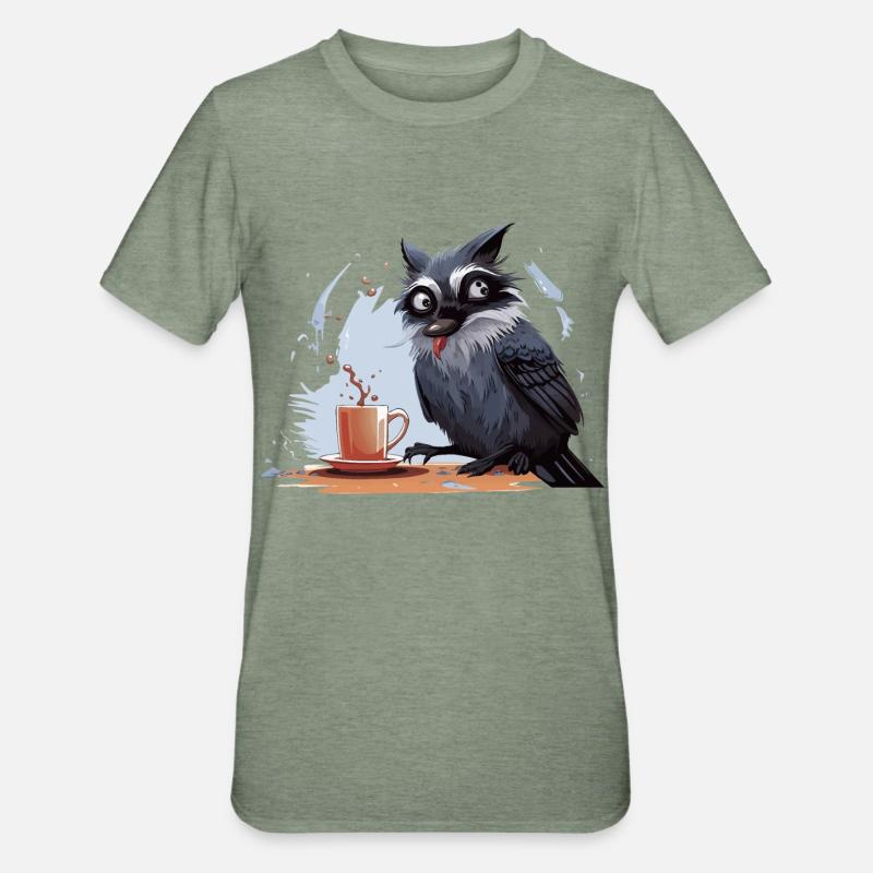 Der Koffein-Eindringling - Unisex Polycotton T-Shirt - Militärgrün meliert