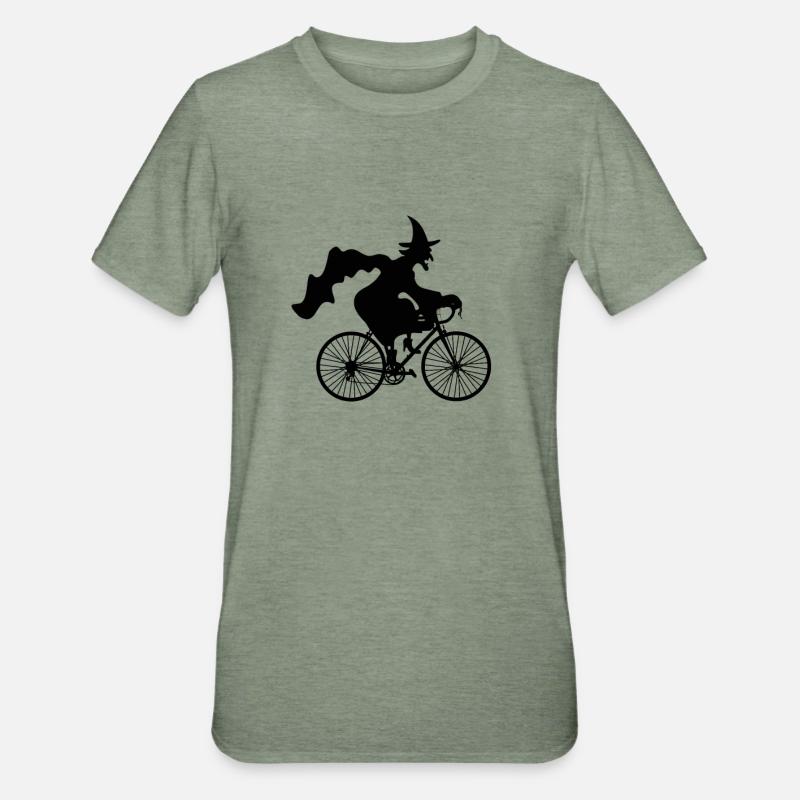 Sorcière à vélo - T-shirt polycoton Unisexe - vert kaki chiné
