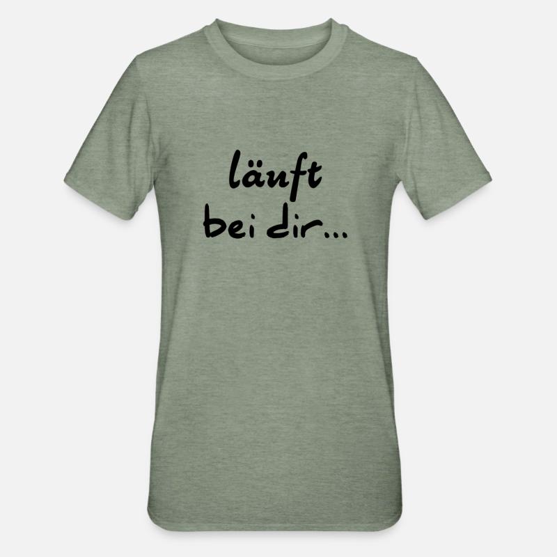 Läuft bei dir - Unisex Polycotton T-Shirt - Militärgrün meliert